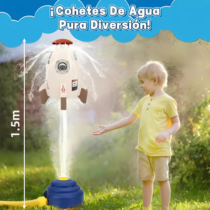 Cohete giratorio lanza agua